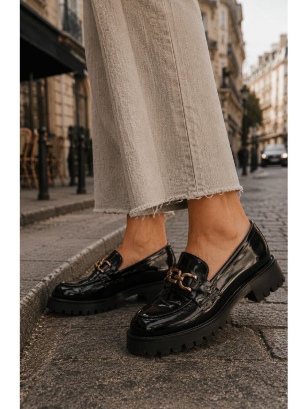 Steve Madden Lyanna Loafer Black Faux Leather Size 9 Dark Academia